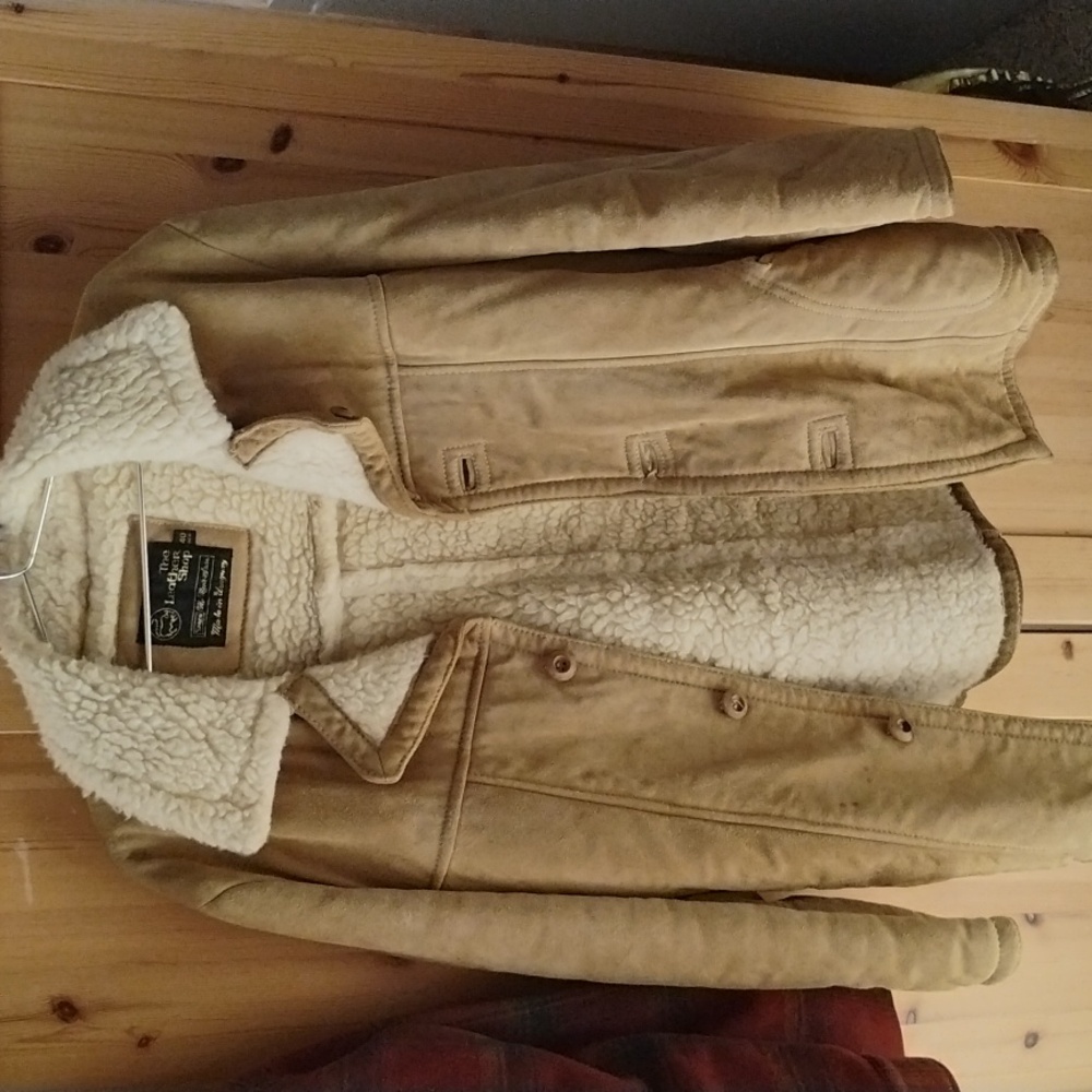 🦌 BUCKSKIN EUC Vintage SEARS The LEATHER SHOP  SHEARLING 😎 RARE UniSex - Picture 4 of 12
